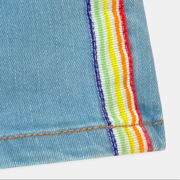 MOLO Angelina Denim Shorts-Rainbow Stripe - Picture 7 of 7
